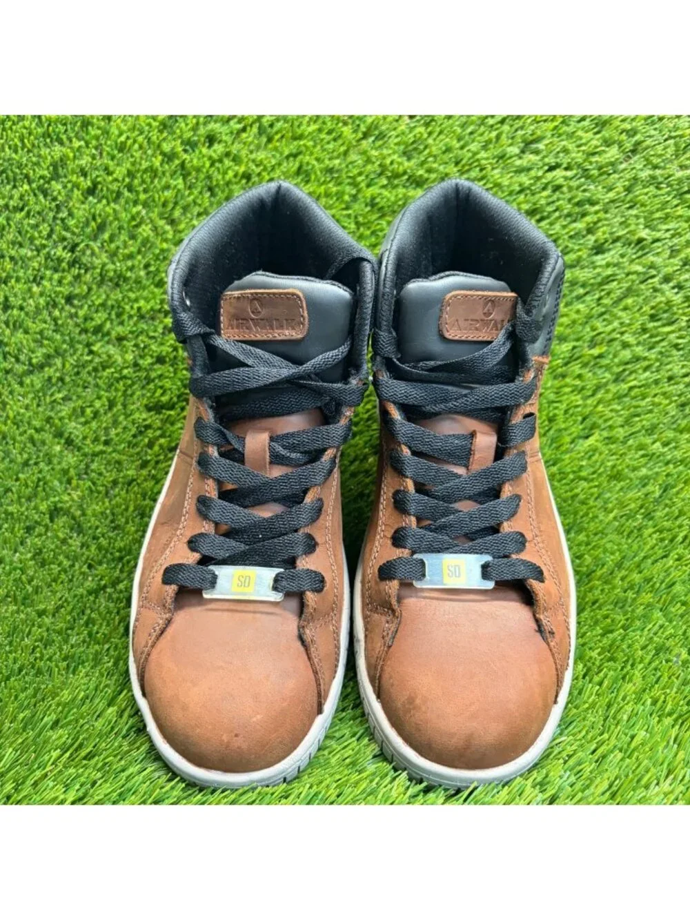 Airwalk Deuce Mid SD Women Size 8.5D Brown Black Composite Toe Safety Work Boots